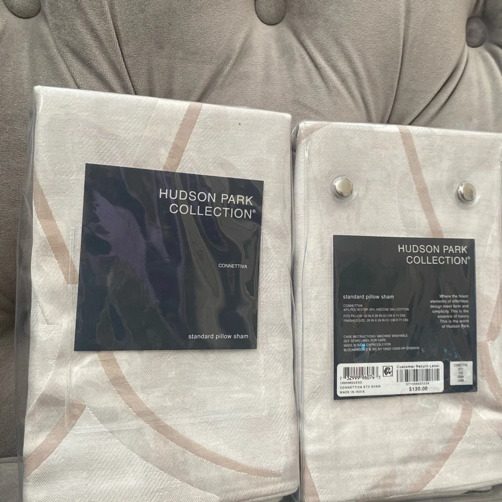 Hudson Park Connettiva King Duvet Cover. Champagne and 2 STANDARD Pillow Case